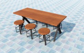Rustic Restaurant Dining Table Set