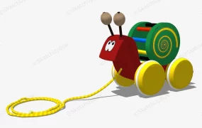 Wooden Snail Pull Toy