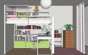 Loft Bed Kids Room With Desk