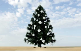 Christmas Tree With Sliver Decor