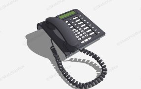 Black Office Phone