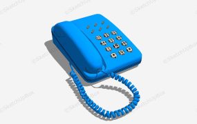 Blue Desk Phone