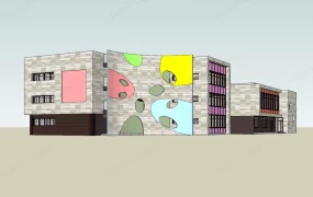 Colorful Kindergarten School Building