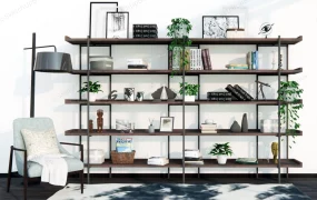 Industrial Bookshelf Display Rack