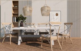 Elegant Dining Room With Accent Wall Idea
