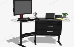 Clear Glass Computer Desk