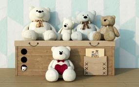 Chest With Plush Bear Toys