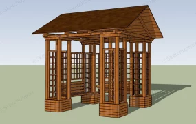 Backyard Gazebo With Trellises
