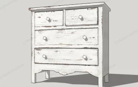 Shabby Chic White Nightstand