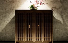 Antique Accent Console Cabinet