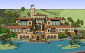 Modern Mansion On Mountain