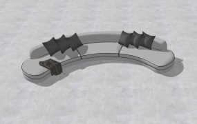 Fabric Curved Sectional Sofa