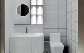 All White Small Bathroom Idea