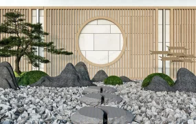 Rock Zen Garden With Wall Design