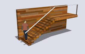 Floating Wood Staircase