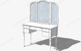White Makeup Vanity With Mirror