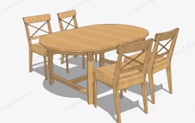 Solid Wood 5 Piece Dining Table Set