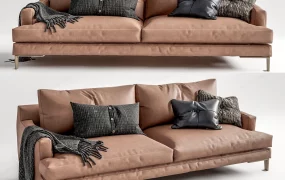 Luxury Brown Leather Sofa