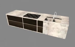 Concrete Kitchen Island