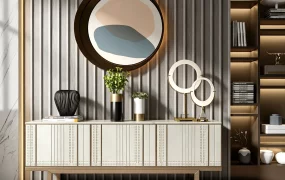 Luxurious Contemporary Living Space Sideboard Credenza