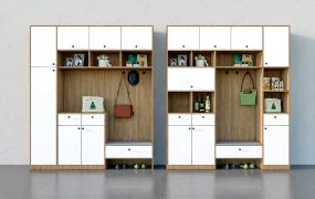 Hall Tree With Extra Side Storage Cabinets