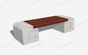 Wood And Stone Bench