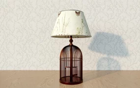 Bronze Birdcage Table Lamp