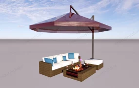 Outdoor Wicker Patio Conversation Set