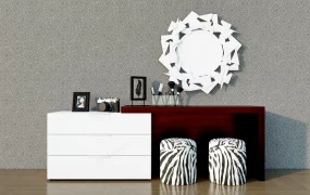 White And Dark Wood Dressing Table