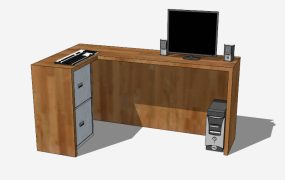 Office Desk with Filing Cabinet