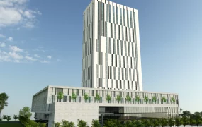 Modern Commercial High Rise Office Building Complex SketchUp 3D Model