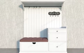 White Entryway Storage Cabinet With Bench