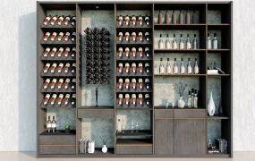 Tall Wine Bar Cabinet