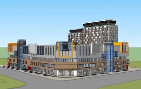 Modern Shopping Center & Apartment Complex