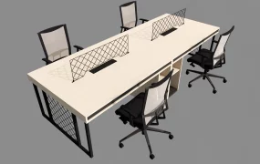 Modern 4 Person Workstation