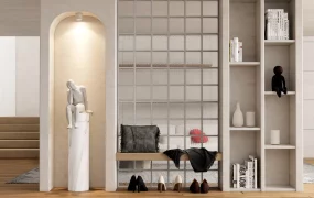 Modern Wabi Sabi Entryway Partition Divider SketchUp 3D Model