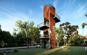 Striking Modern Observation Tower With Viewing Platforms