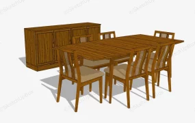 Rustic Wood Dining Room Set