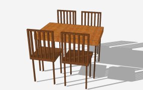 Wood Dining Table Set For 4