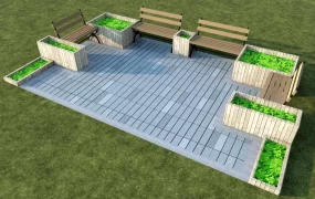 Raised Garden Bed With Benches