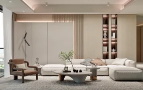 Modern Cream Living Room Idea