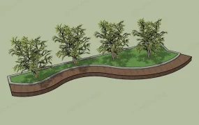 Raised Bed With Trees
