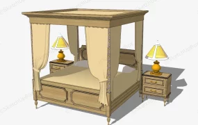 Solid Wood Canopy Bed