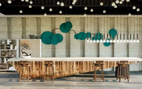 Rustic Hotel Reception Counter