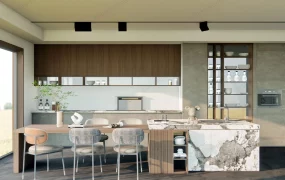 Straight Kitchen With Island