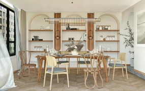 White And Wood Dining Room