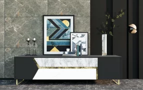 Modern Geometric Console Table Set SketchUp 3D Model