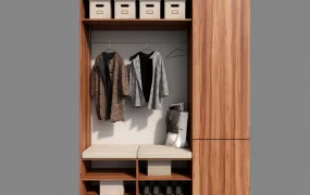 Modern Built In Entryway Mudroom Storage Unit SketchUp 3D Model