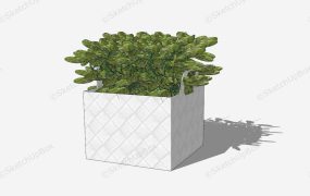 White Vinyl Rectangle Planter Box