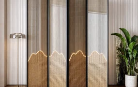 4 Panel Room Divider Screen